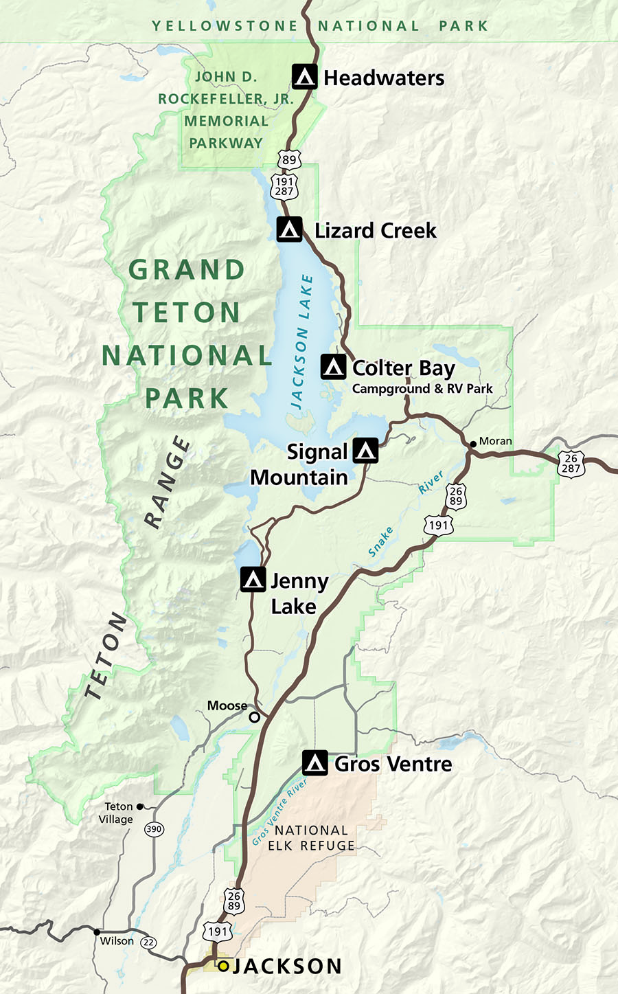 map of grand teton national park Camping Grand Teton National Park U S National Park Service map of grand teton national park