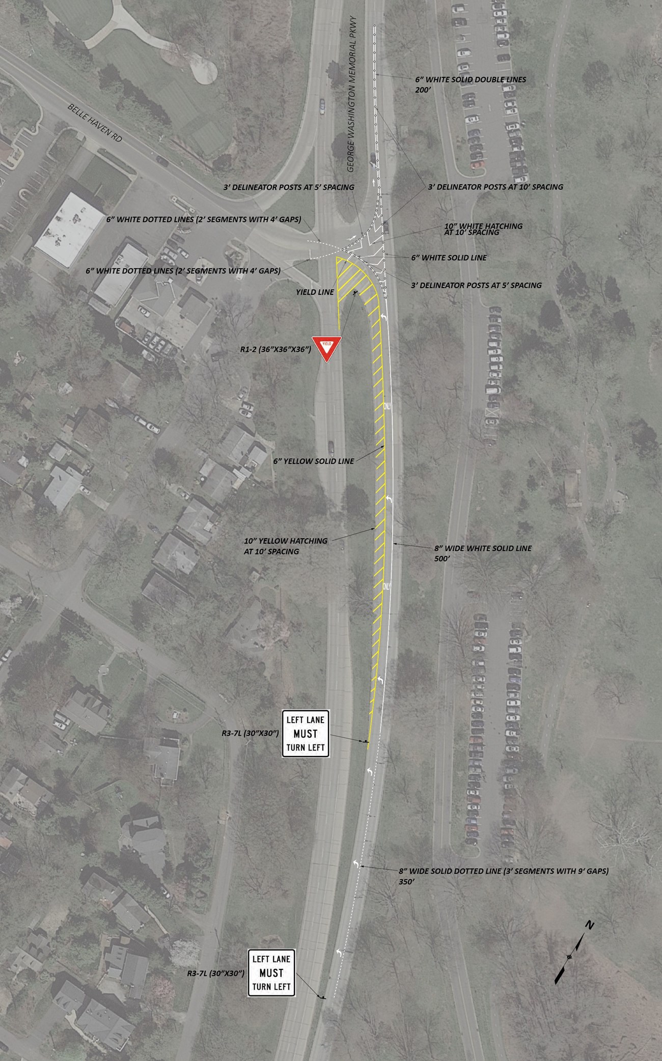 Diagram on new intersection at Belle Haven