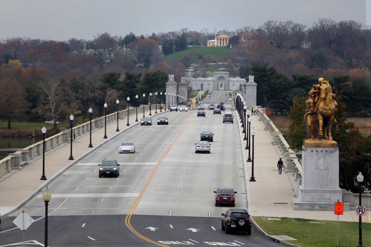 Six lanes and two sidewalks open after the conclusion of construction on Arlington Memorial Bridge