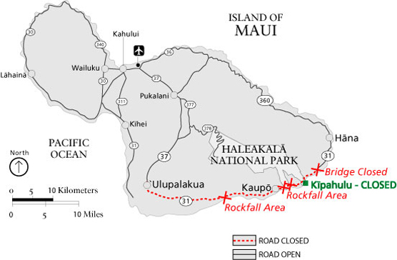 Maui map showing affected areas.