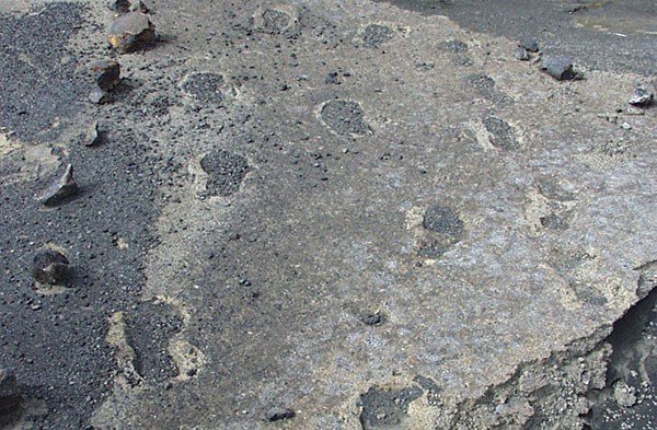 Footprints fossilized in volcanic ash in the Ka‘ū Desert will be the subject of October's After Dark in the Park