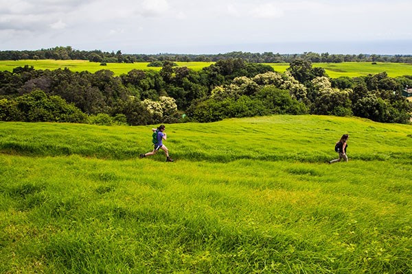 Visitors leap at a chance to explore Pu‘u o Lokuana cindercone in Kahuku