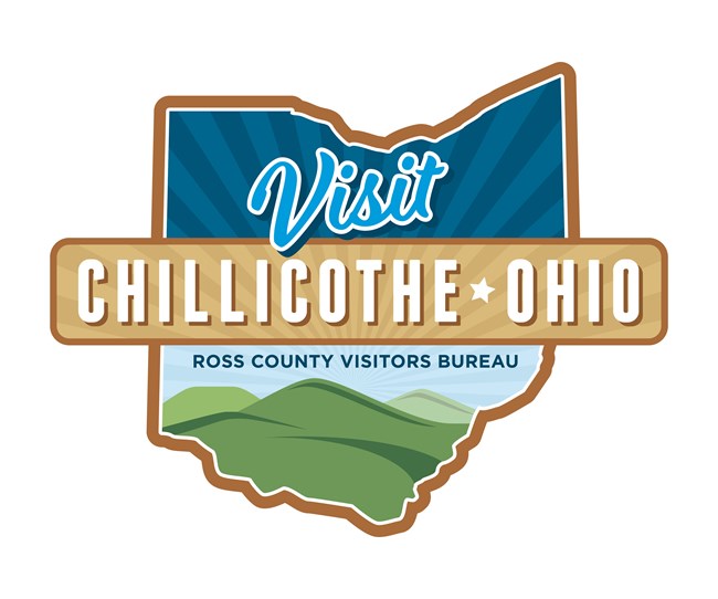 Visit Chillicothe Ohio is written over an image in the shape of the state of Ohio.