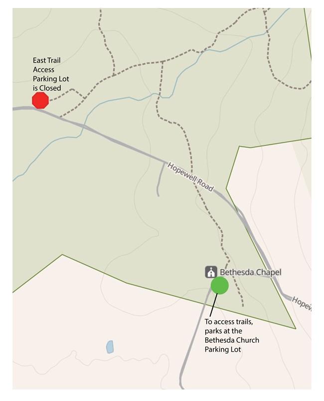 NPS Area map showing closures