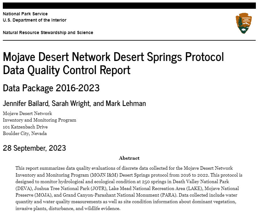 Screen capture of a published report cover page, showing title and abstract.
