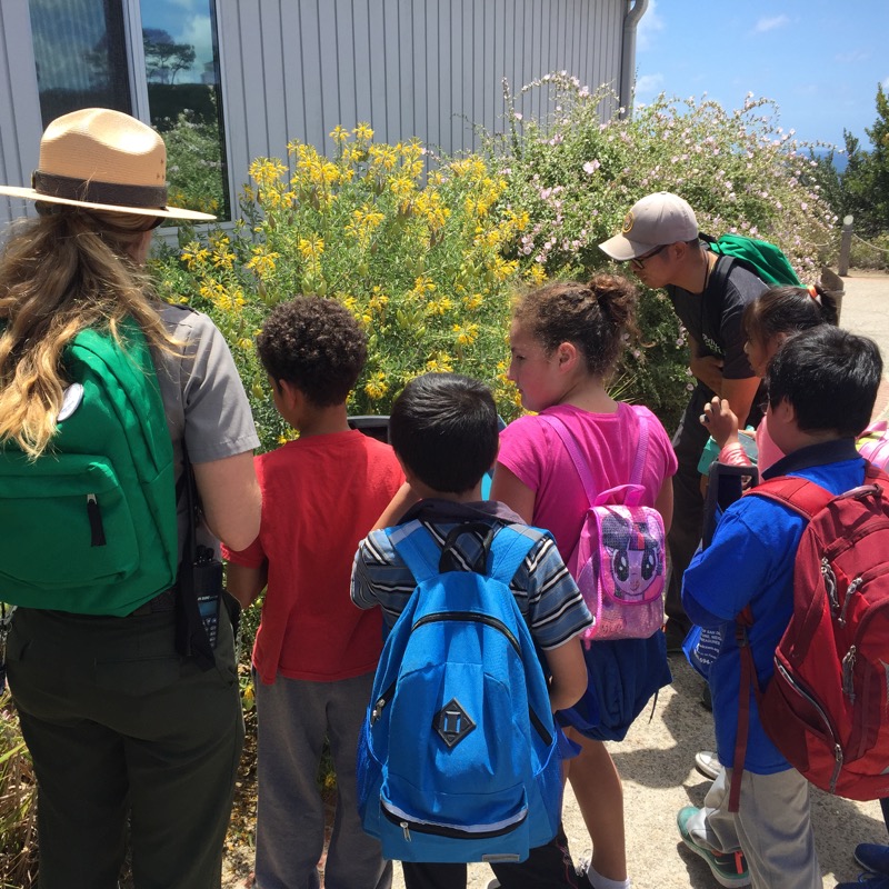 Rangers and kids participating in the BioBlitz