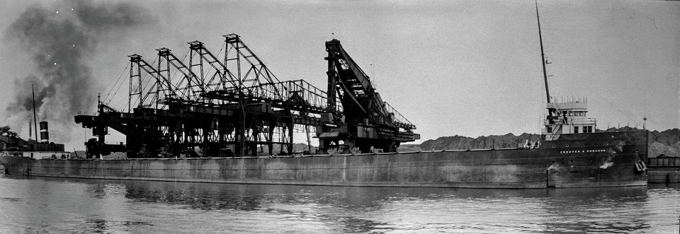 SS CHESTER A. CONGDON wide photo of the SS Chester A. Congdon being loaded with grain