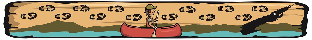 A graphic banner of a person canoeing in a wilderness. A map of Isle Royale is on the right.