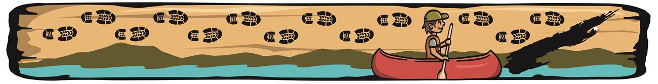 A graphic banner of a person canoeing in a wilderness. A map of Isle Royale is on the right.