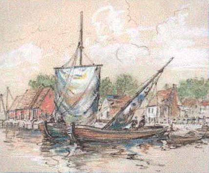 Small sail boats docked at Jamestown