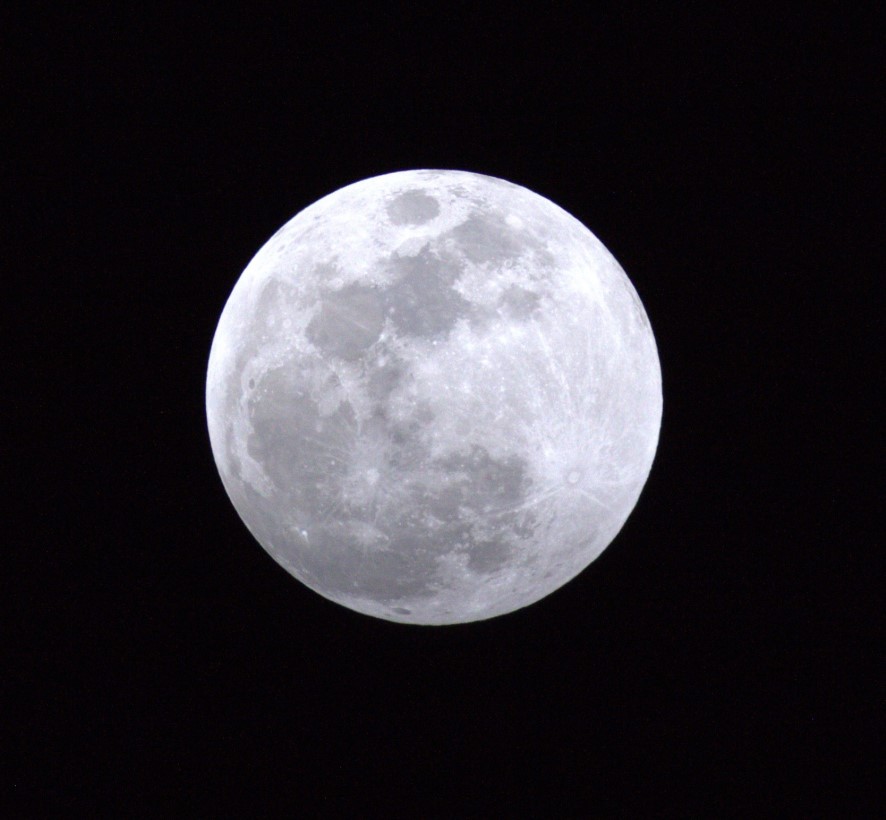 full moon Image of the Moon looking grayish white (normally lit)