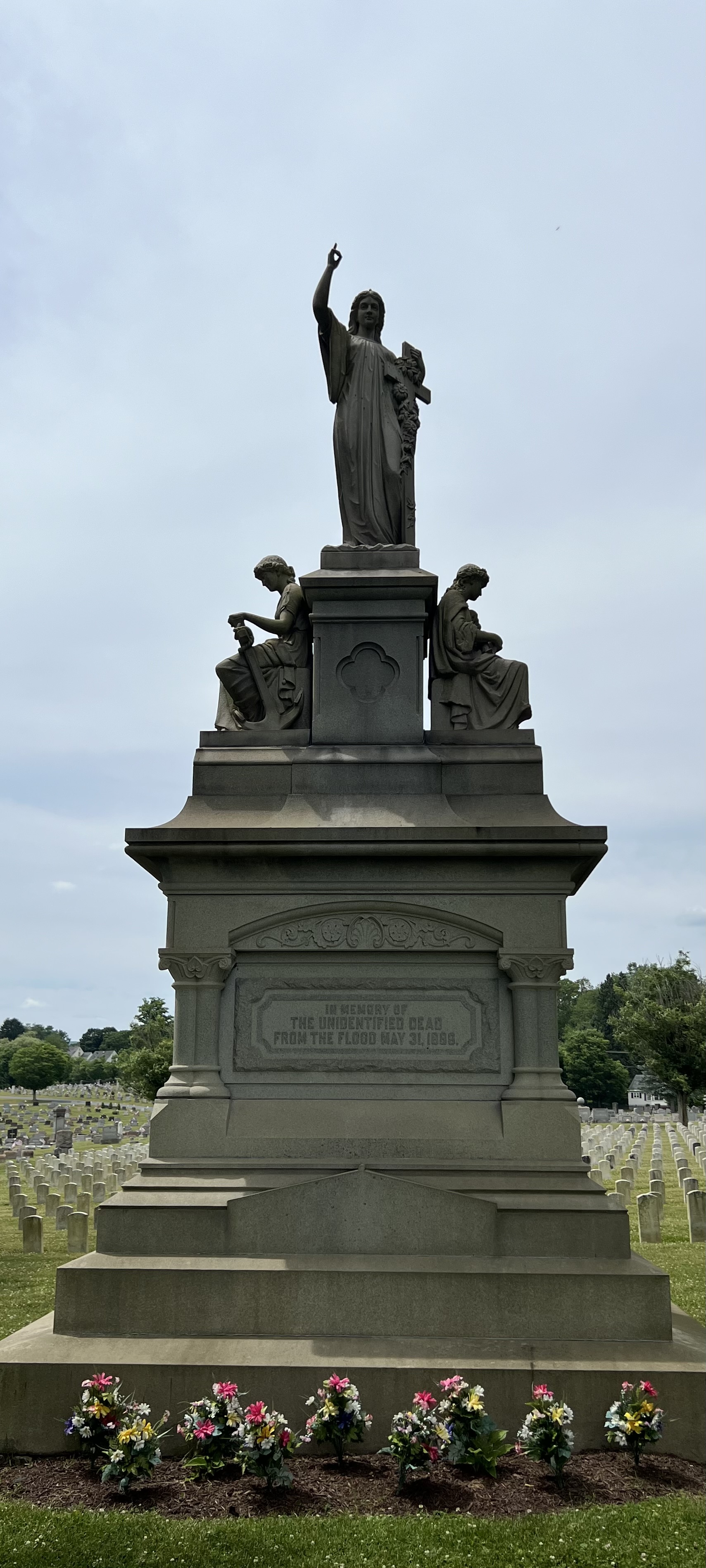 A monument at a cemetery