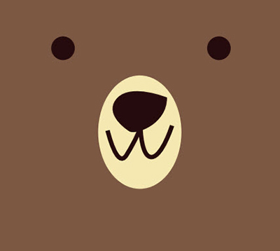 Simple drawing of a bears face