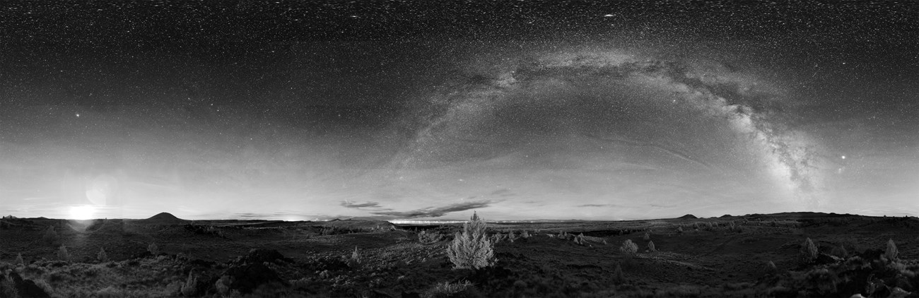 Panorama of the Lava Beds Night Sky - Right Click and