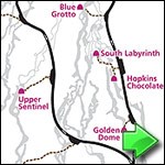 Cave Loop Map, with cave passages shown underneath
