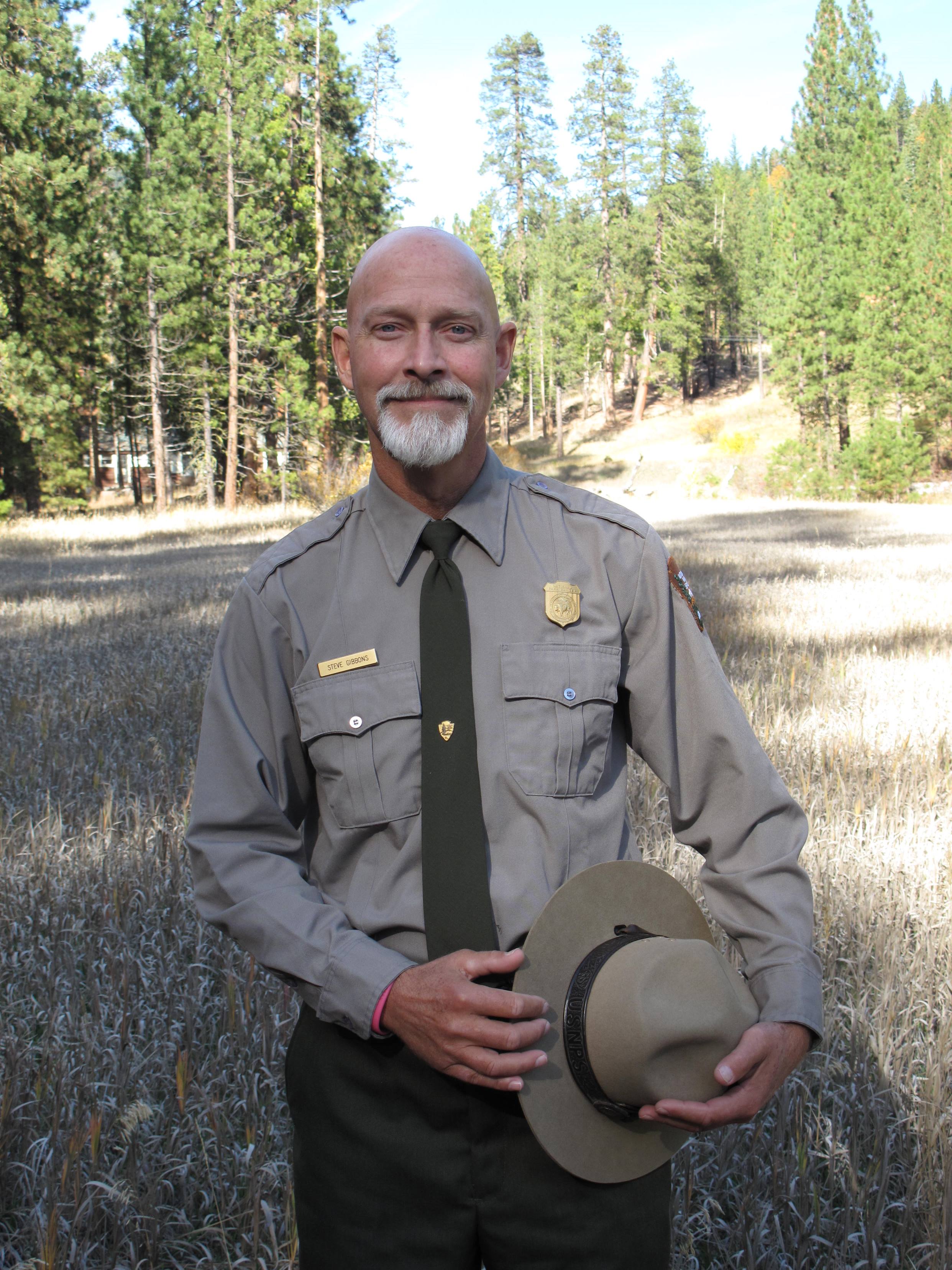 Superintendent Gibbons with flat hat