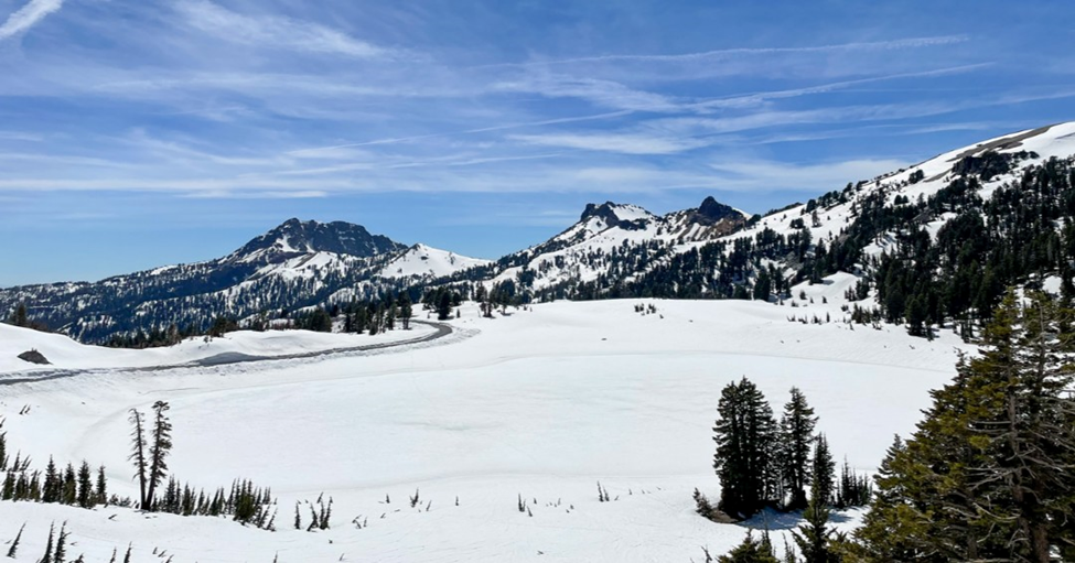 Snow Covering Lake Helen at Lassen Volcanic