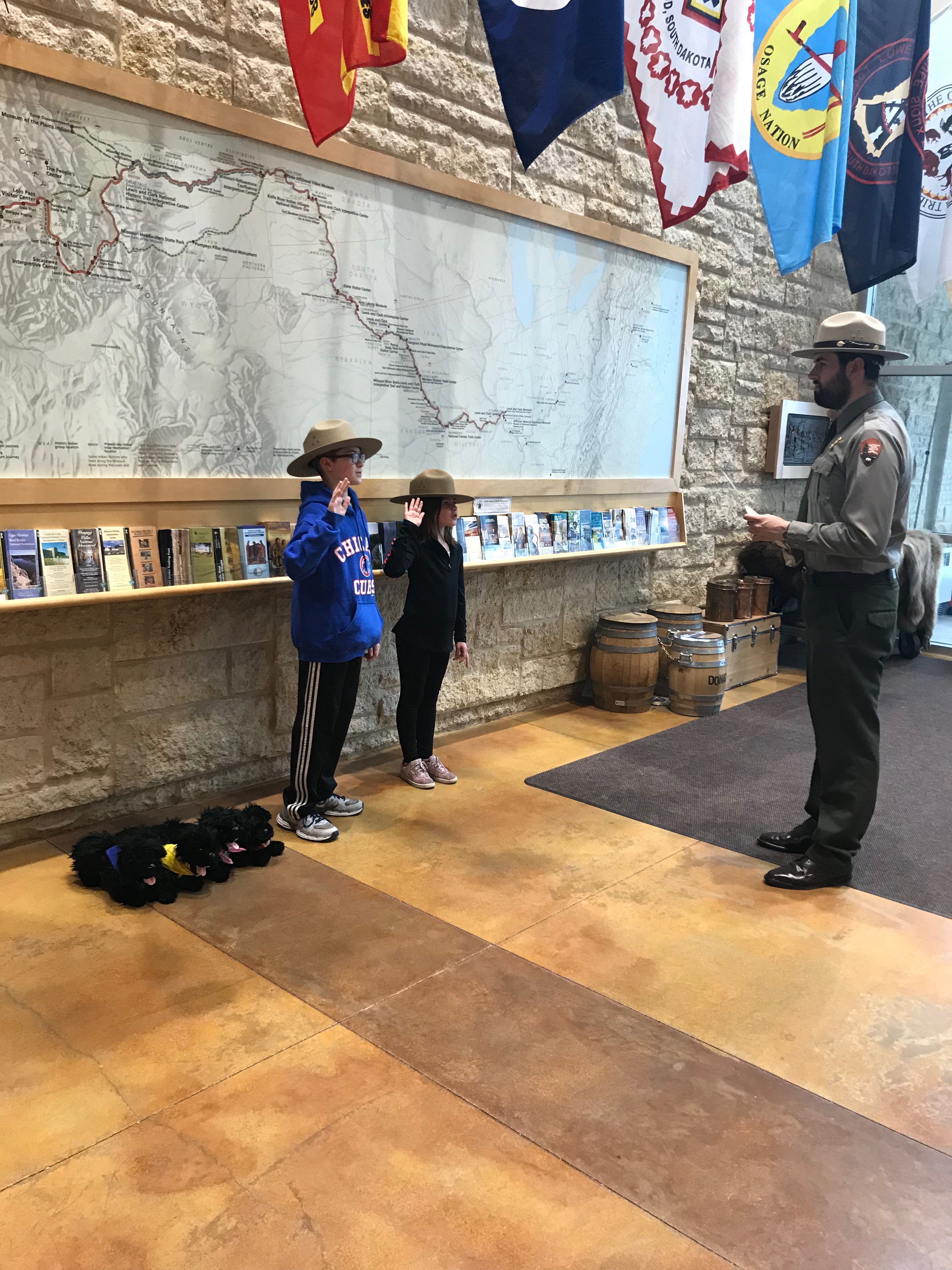 Swearing in six new junior rangers