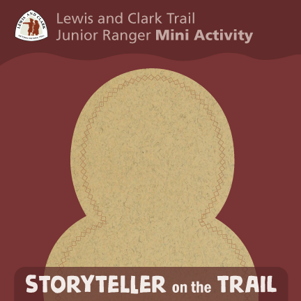 What’s Your Story? Lewis and Clark Trail Junior Ranger Mini Activity. Blank outline of person’s head and shoulders.
