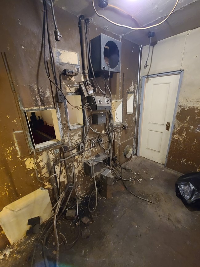 projection room before renovation