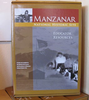 Brown box containing Manzanar's Educator Resources and curriculum