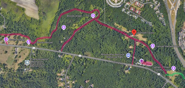 Brooks to Smith Trail Oct 2 2024 Map of trail closure from Brooks Village to Smith House