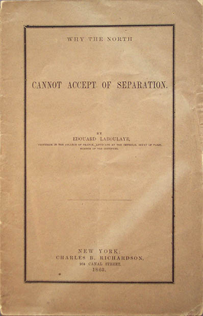 Pamphlet cover titled Why the North Cannot Accept of Separation