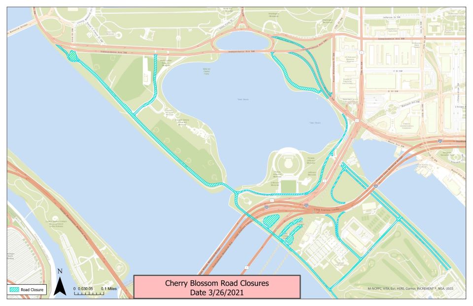 Cherry Blossom Road Closures National Mall and Memorial Parks (U.S