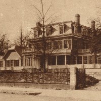 Sepia image of Arnold mansion in 1924, taken from across the street.