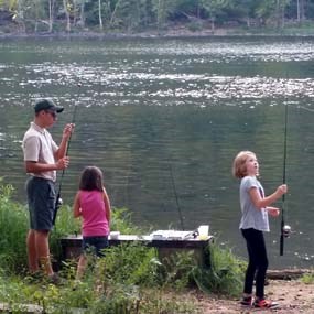 volunteer fishing with kids