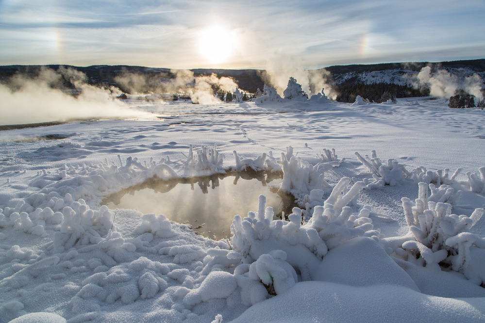 Diamond Dust, Yellowstone National Park, WY Early morning w…