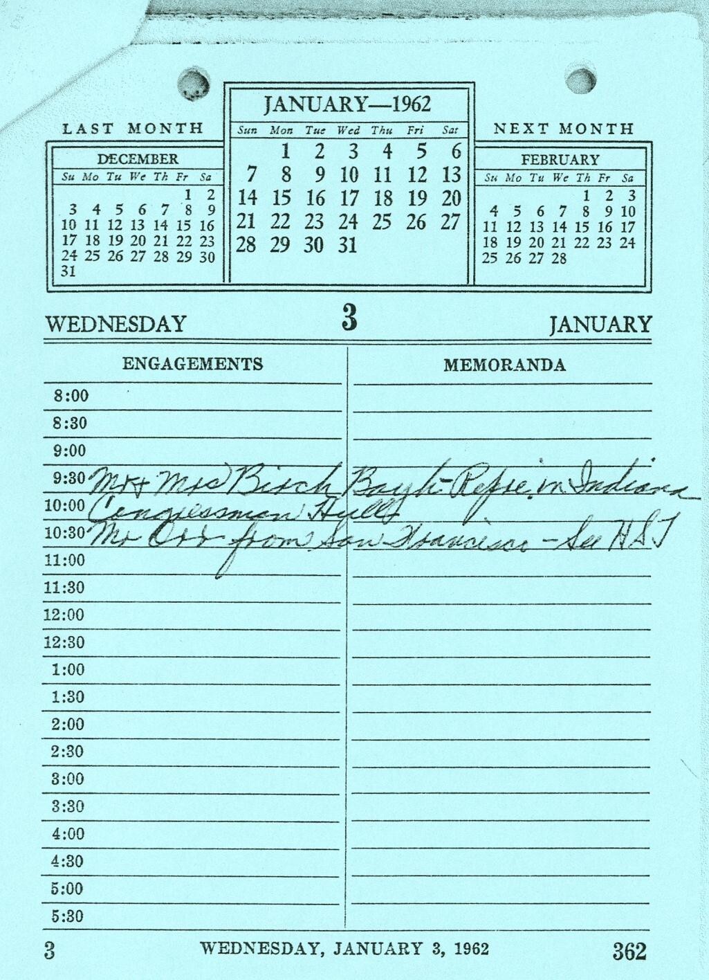 File:Daily Appointment Sheet for President Harry S. Truman - DPLA