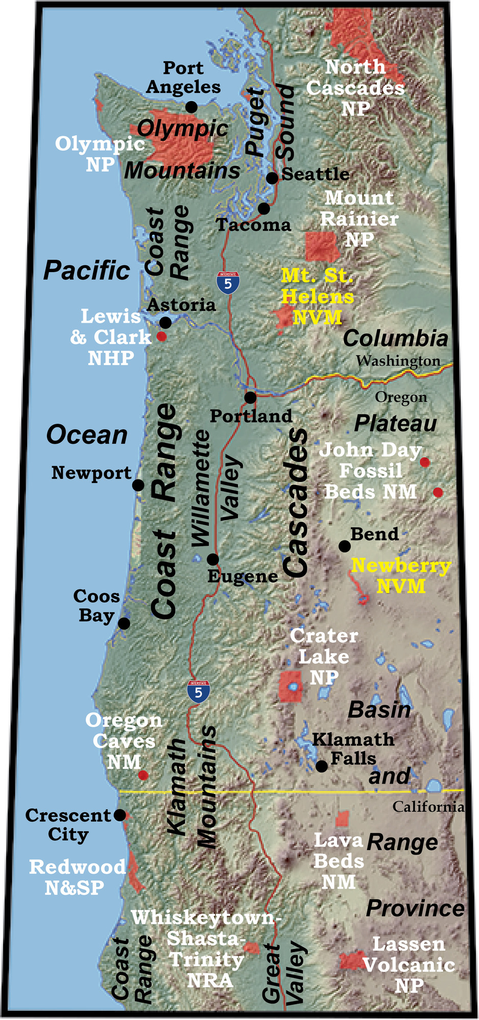 pacific coast ranges map
