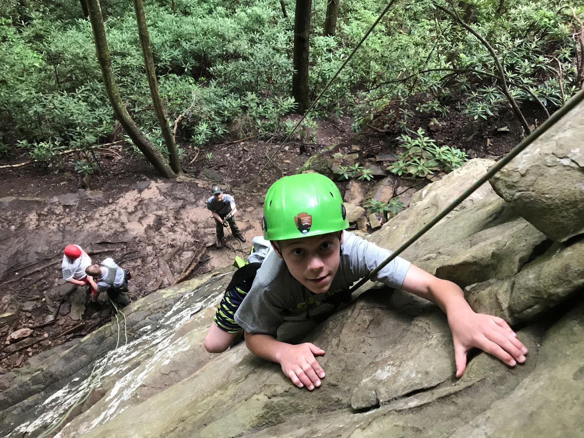 Coalfield Student Nears the Top of a Climbing Route  (1)