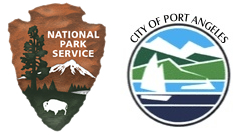 NPS arrowhead and City of Port Angeles logo