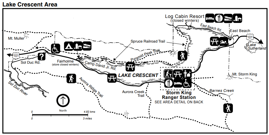 Lake Crescent Lodge Map Lake Crescent Area Brochure   Olympic National Park (U.S. National 