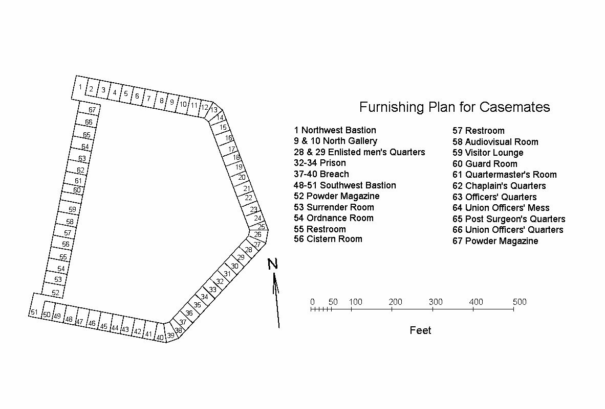 Image 5. Arrangement of Fort Pulaski casemates