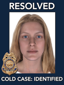 Culminating decades of work, leveraging new technologies, and bringing closure for a family missing a loved one, this victim of a long-ago homicide was positively identified in 2021. A forensic anthropology exam and CT scan of the victim's skull helped forensic artists create a digital facial reconstruction of what this victim of a long-ago homicide may have looked like.
