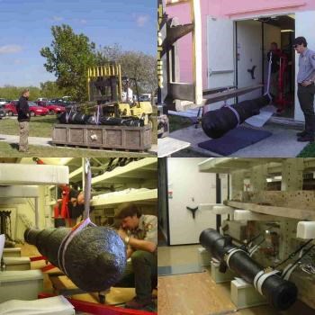 Cannon being moved from the Biscayne National Park to the collections center