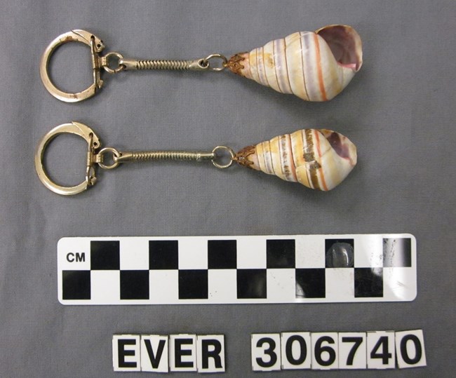 Two snail keychains