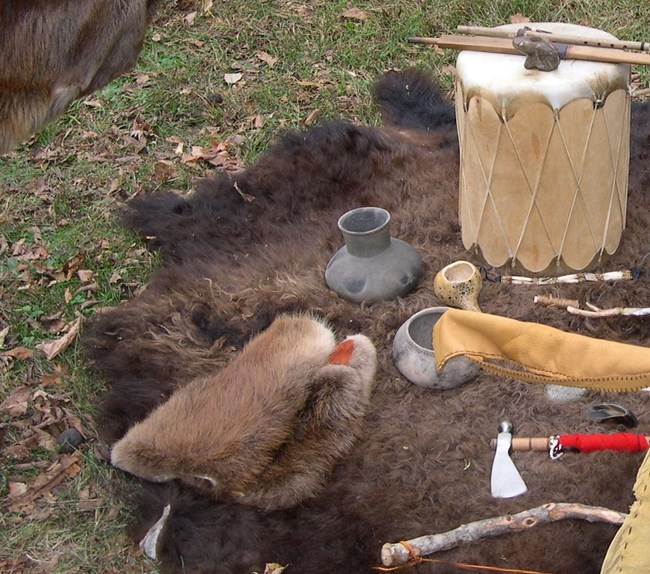 A Native American demonstrator camp