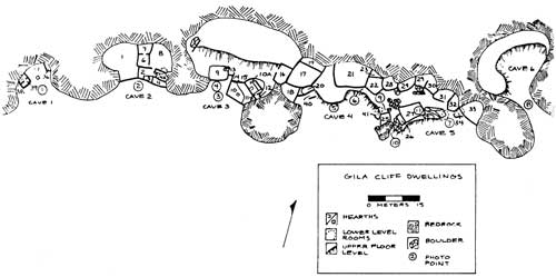 plan of Gila Cliff Dwellings