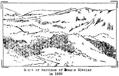 Snout or terminus of Emmons Glacier in 1930
