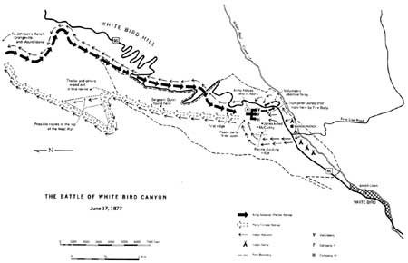 map: Battle of White Bird Canyon