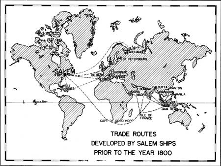 Trade Routes Developed by Salem Ships Prior to the Year 1800