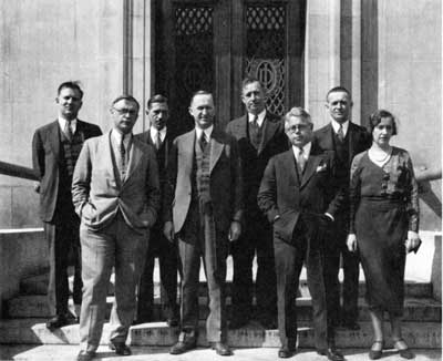 Director Horace Marden Albright and staff