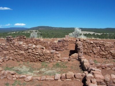 View of excavated foundation, south pueblo
