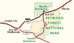 Petrified Forest Arizona Map
