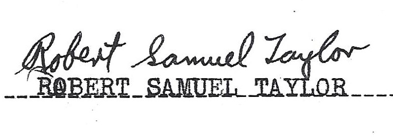 Robert Samuel Taylor signature