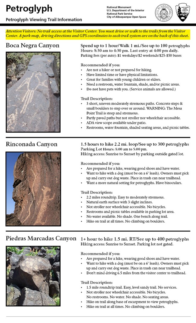 Outdoor Activities Petroglyph National Monument Us National